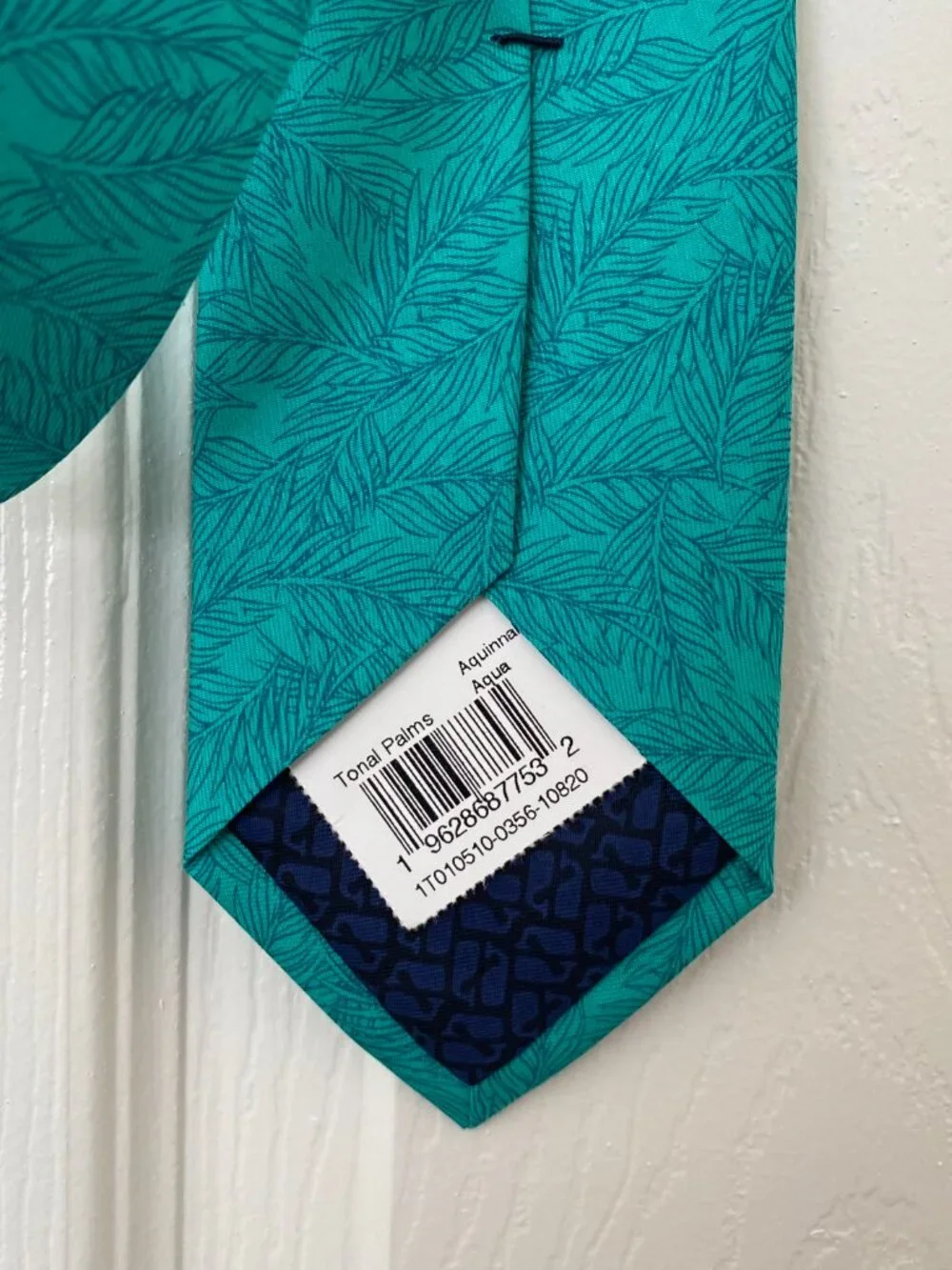 Vineyard Vines Tonal Palms Aquinna Aqua Silk Tie USA NWT